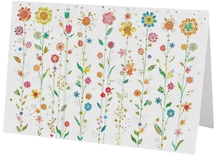 Karnet B6 + koperta, kwiatki