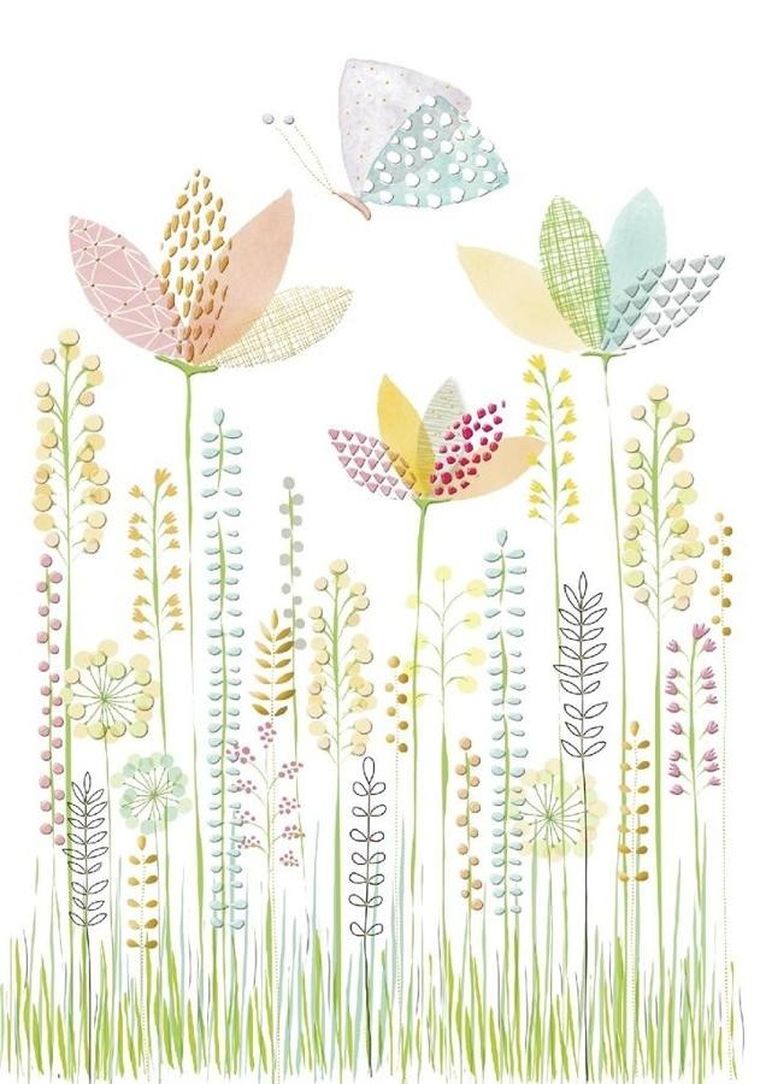 Karnet B6 + koperta, łąka