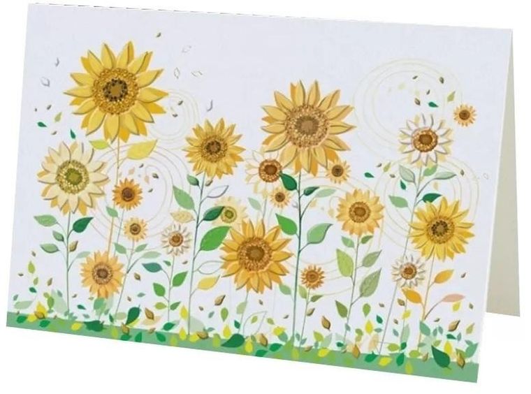 Karnet B6 + koperta, słoneczniki