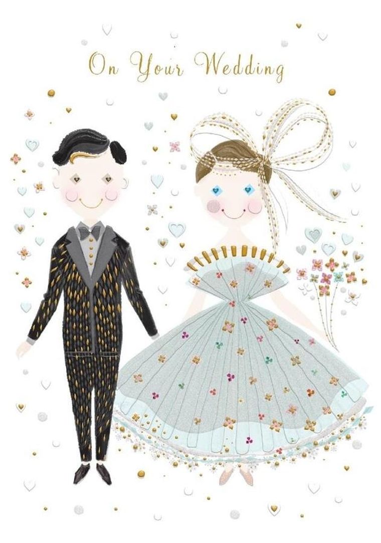 Karnet B6 + koperta, ślub, mąż i żona