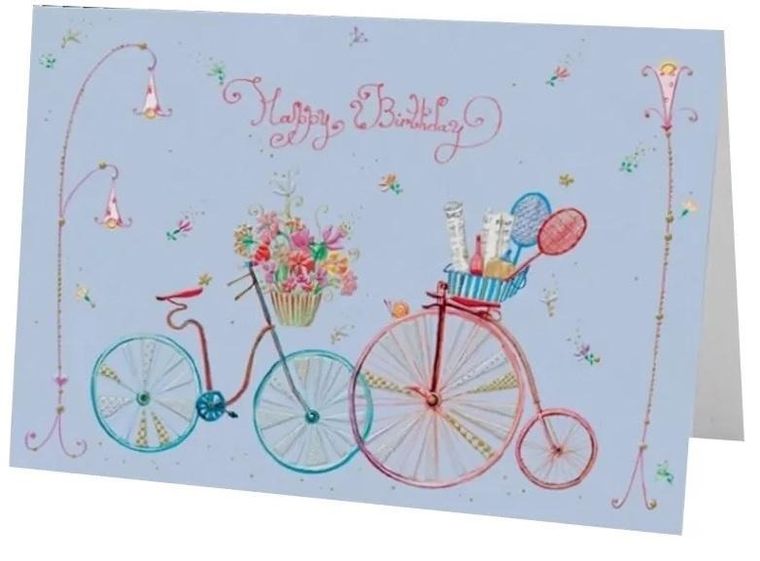 Karnet B6 + koperta, urodziny, rowery