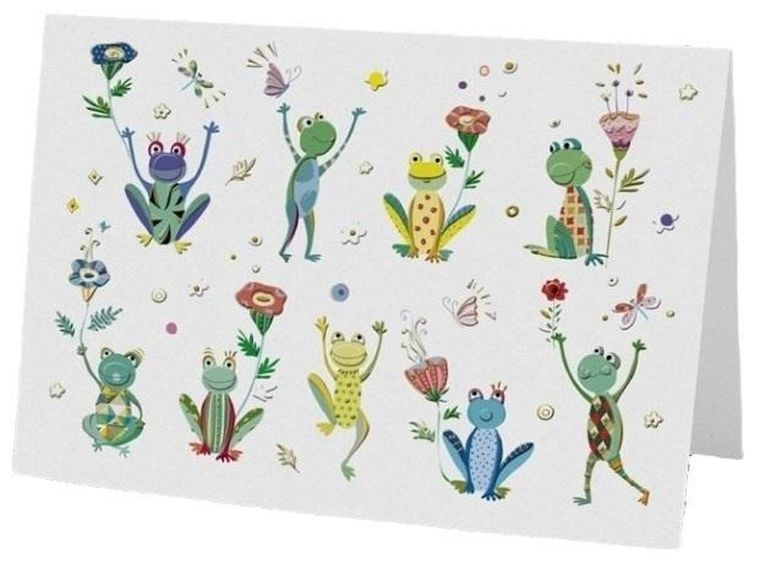 Karnet B6 + koperta, żabki