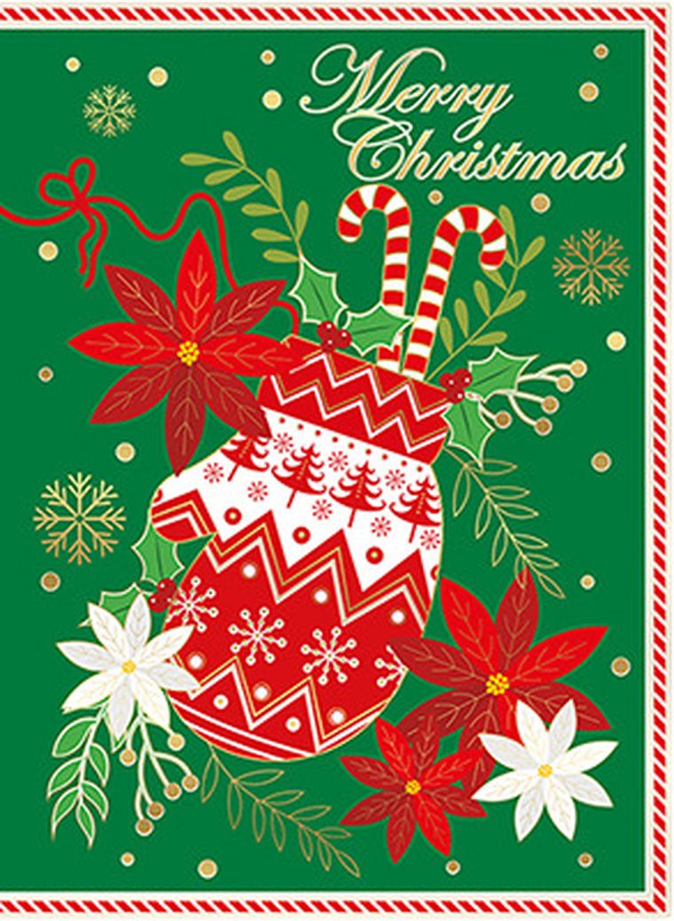 Karnet B6, Boże Narodzenie, świąteczna rękawica