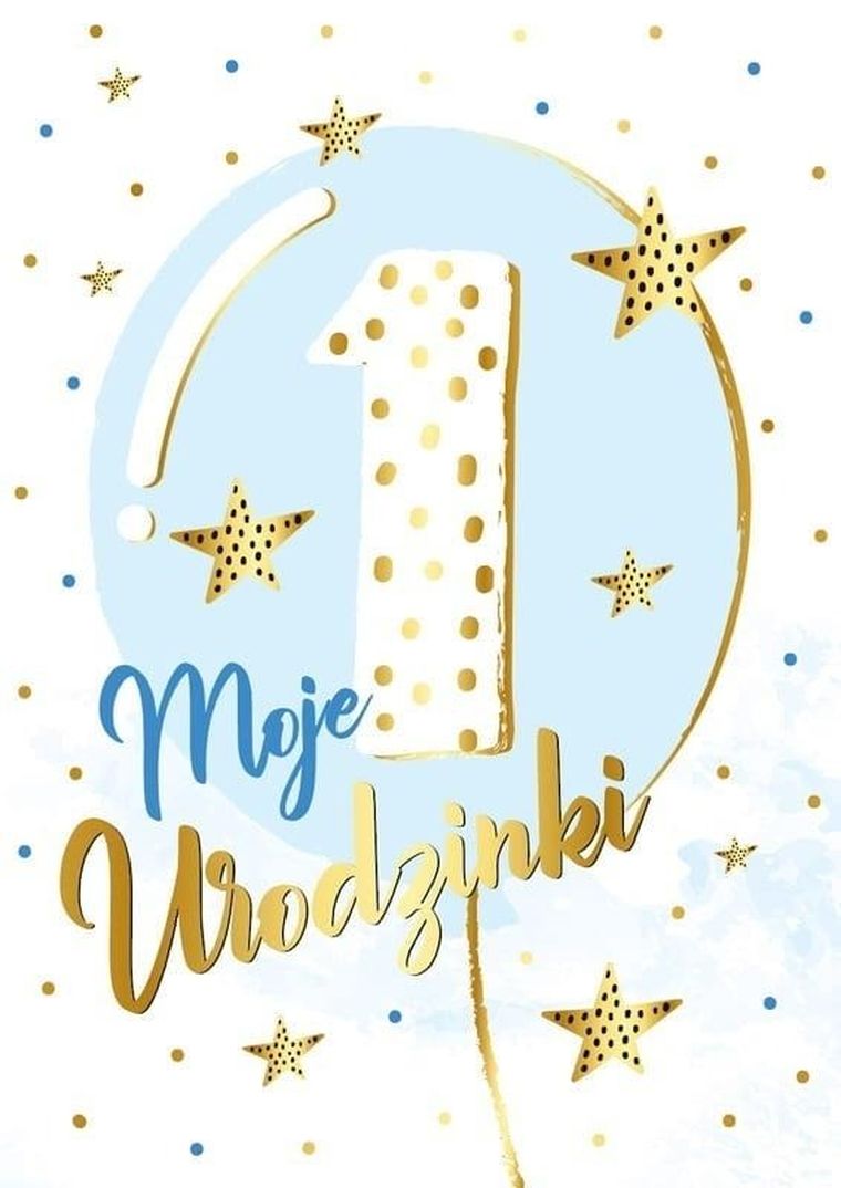 Karnet B6, roczek, niebieski balon