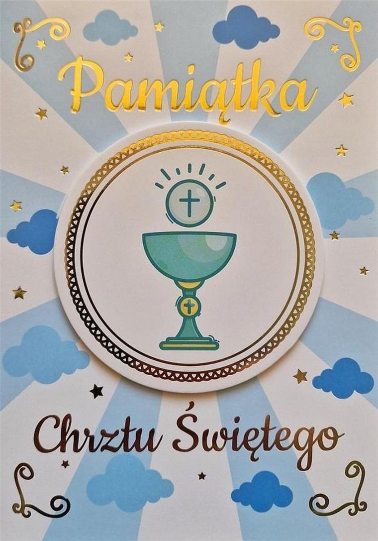 Karnet chrzest, chłopiec