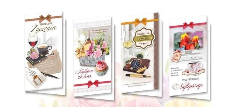 Karnet de lux, serdeczne życzenia, 10 szt.