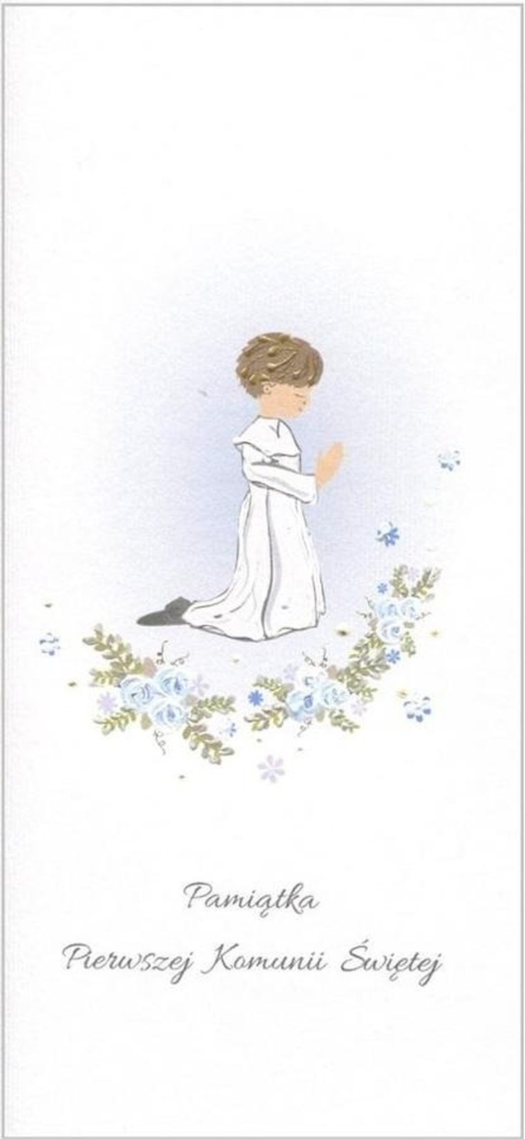 Karnet Komunia, chłopiec, modlitwa