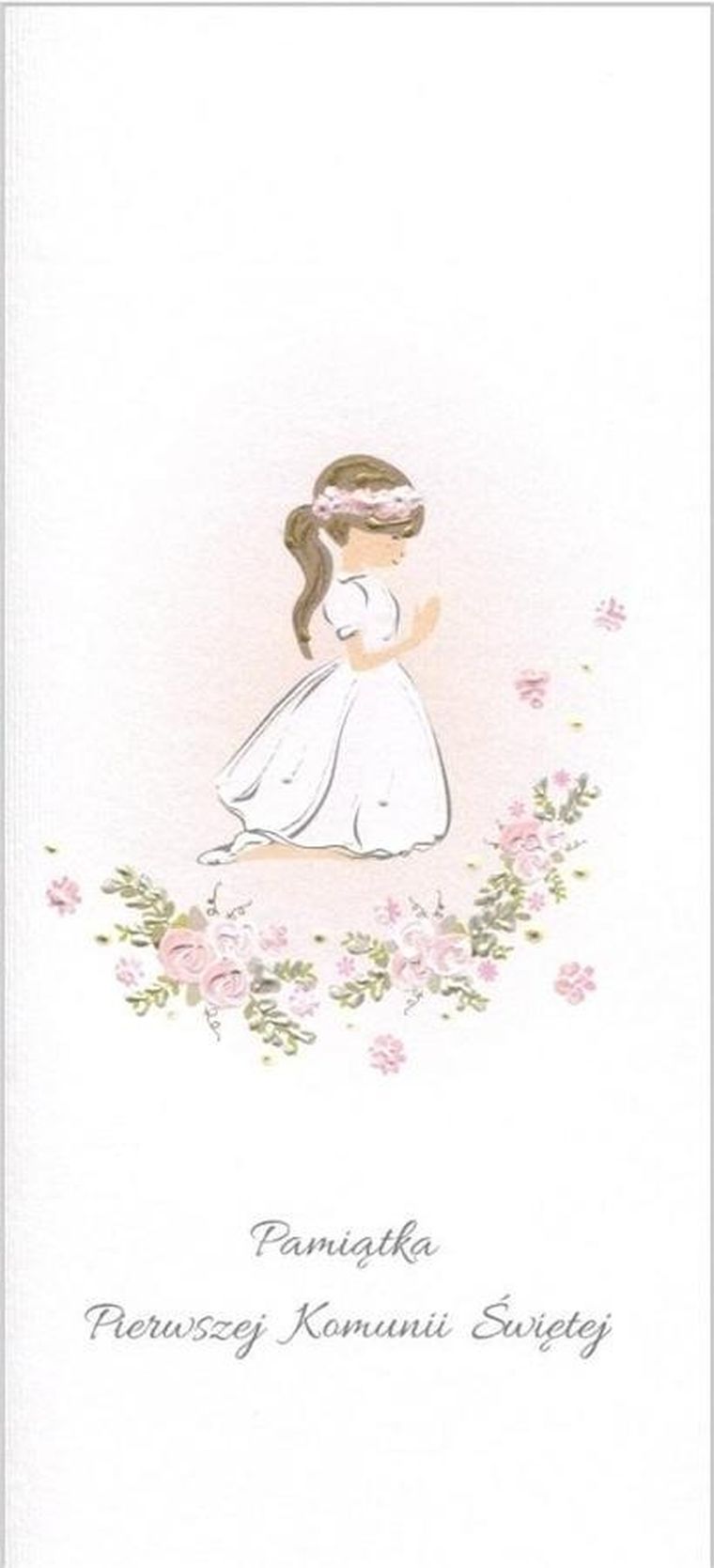 Karnet Komunia, dziewczynka, modlitwa