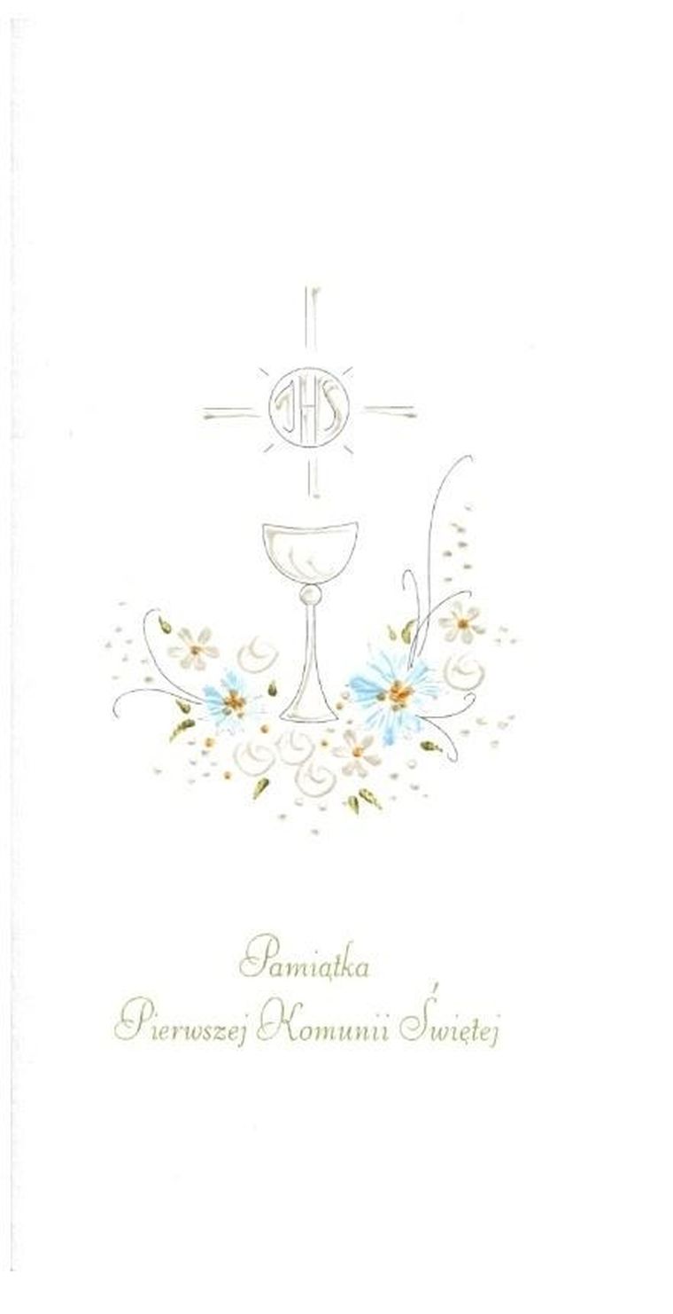 Karnet Komunia, kielich niebieski