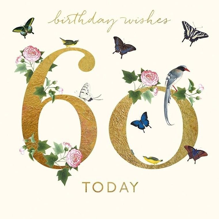 Karnet kwadrat z kopertą, Urodziny 60