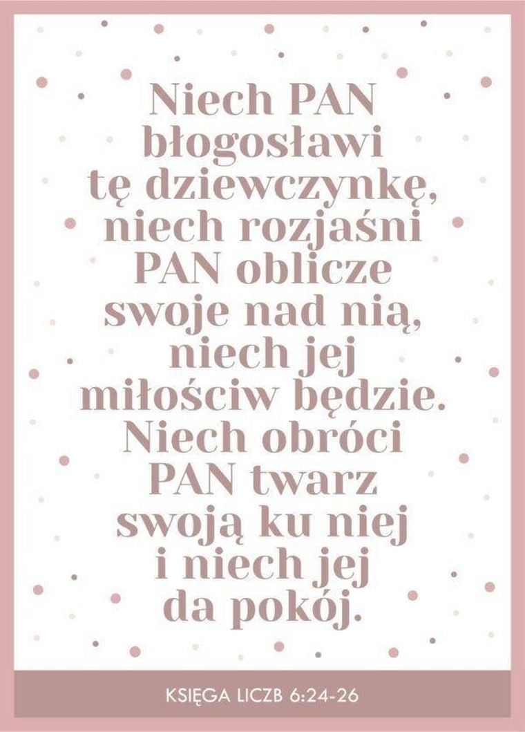 Karnet, Niech Pan błogosławi tę dziewczynkę...