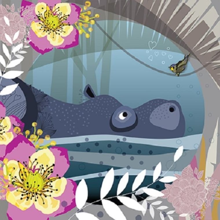 Karnet Swarovski, kwadrat, Hipopotam