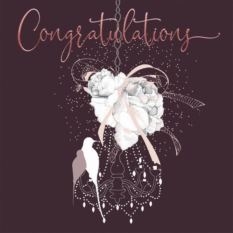 Karnet Swarovski, kwadrat, Ślub bukiet