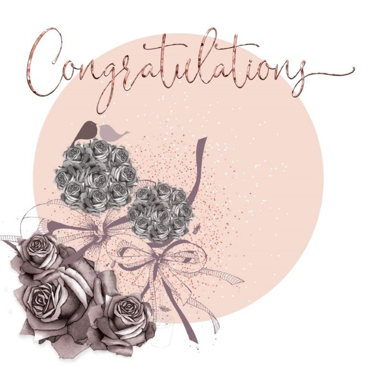 Karnet Swarovski, kwadrat, Ślub kwiaty