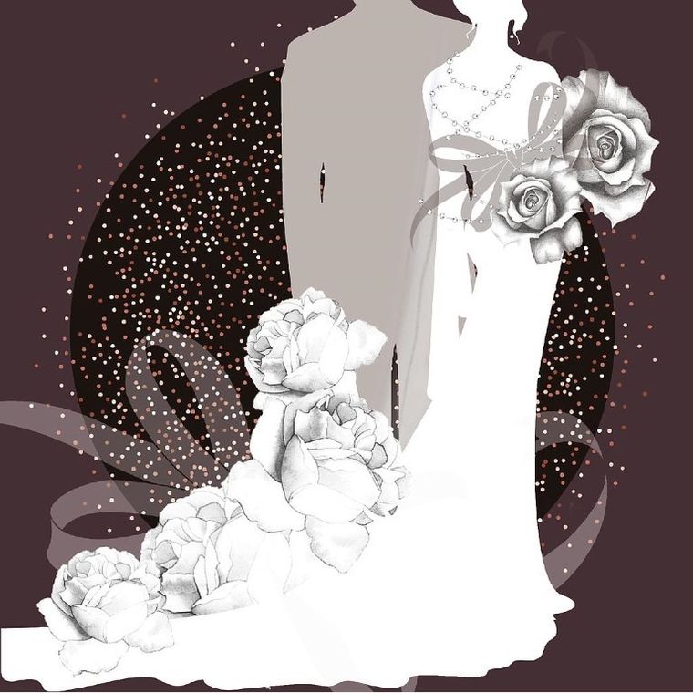 Karnet Swarovski, kwadrat, Ślub para młoda