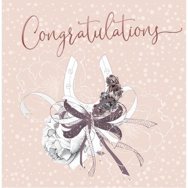 Karnet Swarovski, kwadrat, Ślub podkowa