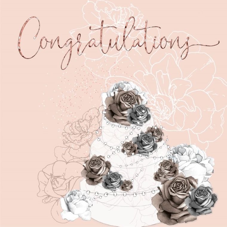 Karnet Swarovski, kwadrat, Ślub tort