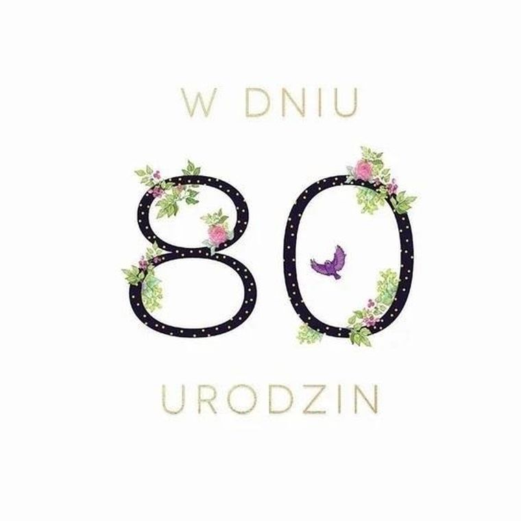 Karnet Swarovski kwadrat, Urodziny 80