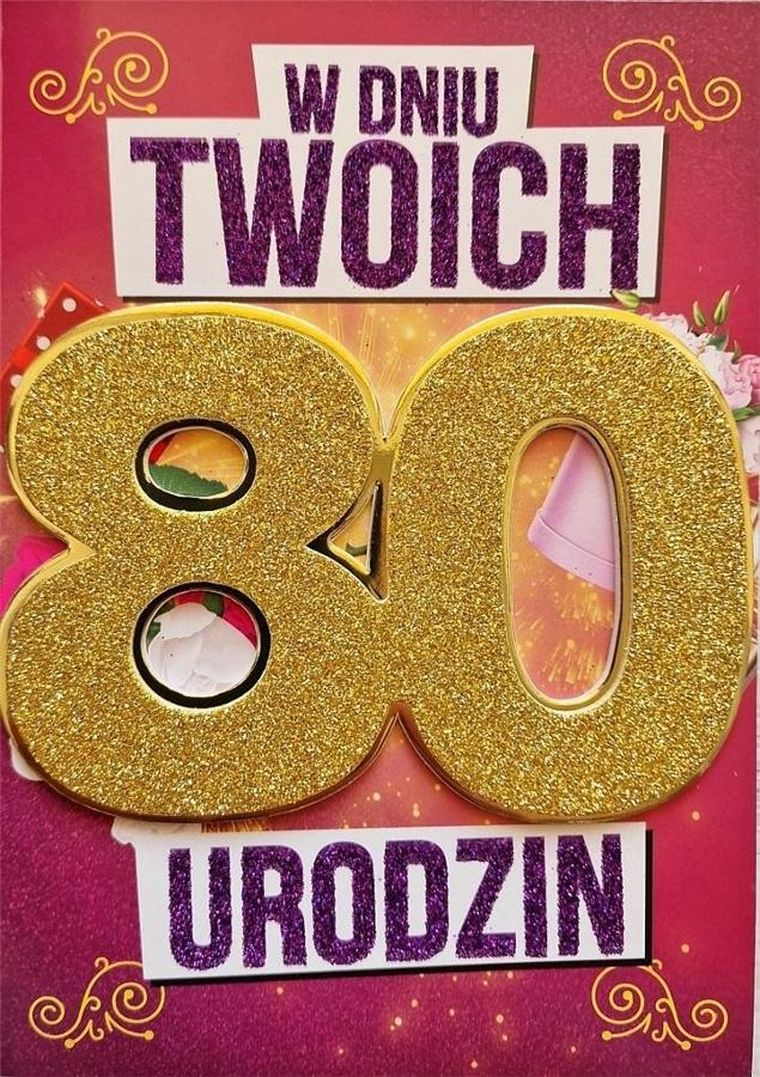 Karnet urodziny, 80 damskie