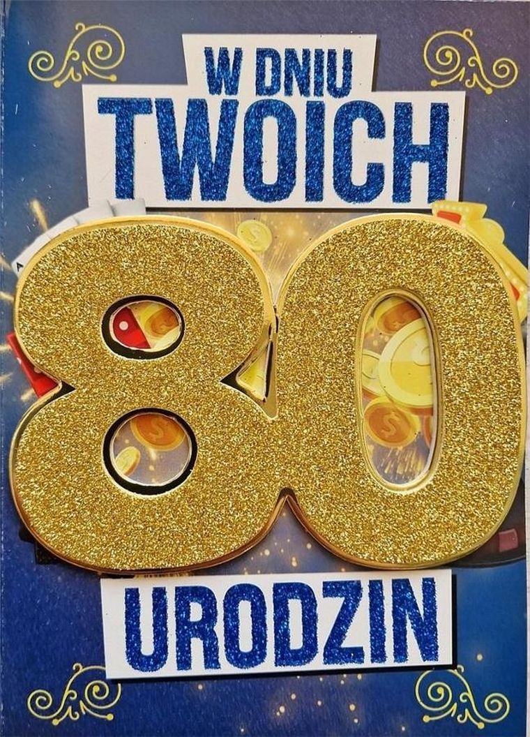 Karnet urodziny, 80 męskie