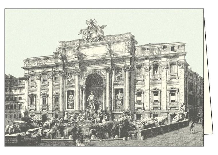 Karnet z kopertą, Roma, fontanna di Trevi