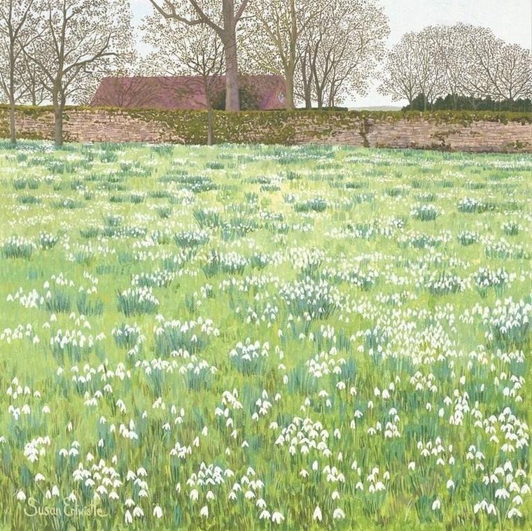 Karnet z kopertą, śnieżyczki