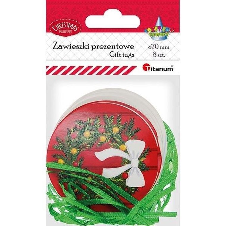 Karnety okrągłe Boże Narodzenie, 70mm, 8 szt.