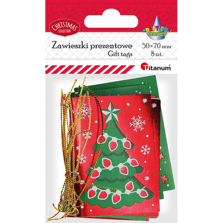 Karnety prezentowe, Boże Narodzenie, 50-70mm, 8 szt.