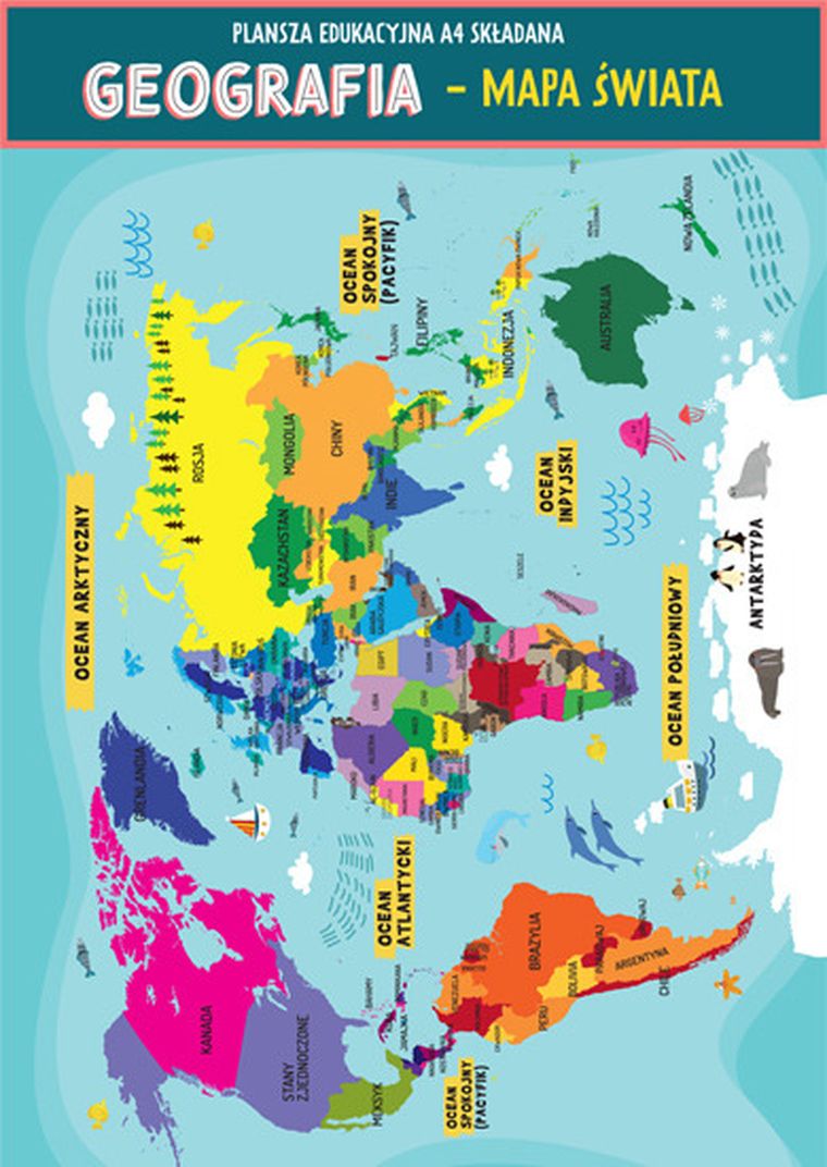 Karta edukacyjna. Geografia. Świat