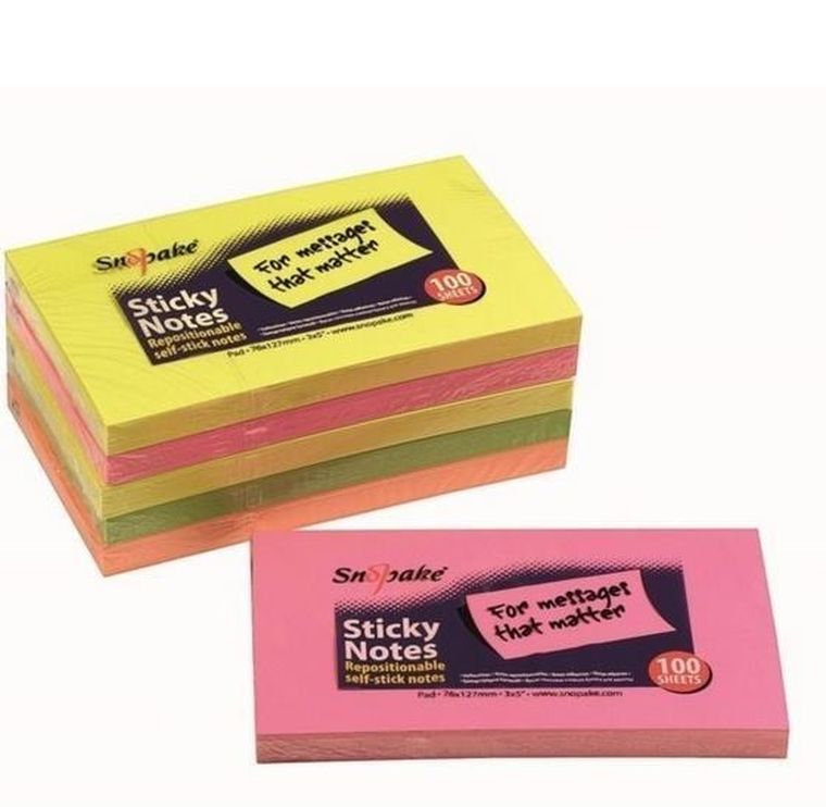 Karteczki samoprzylepne 127-76, neon, 100 kartek