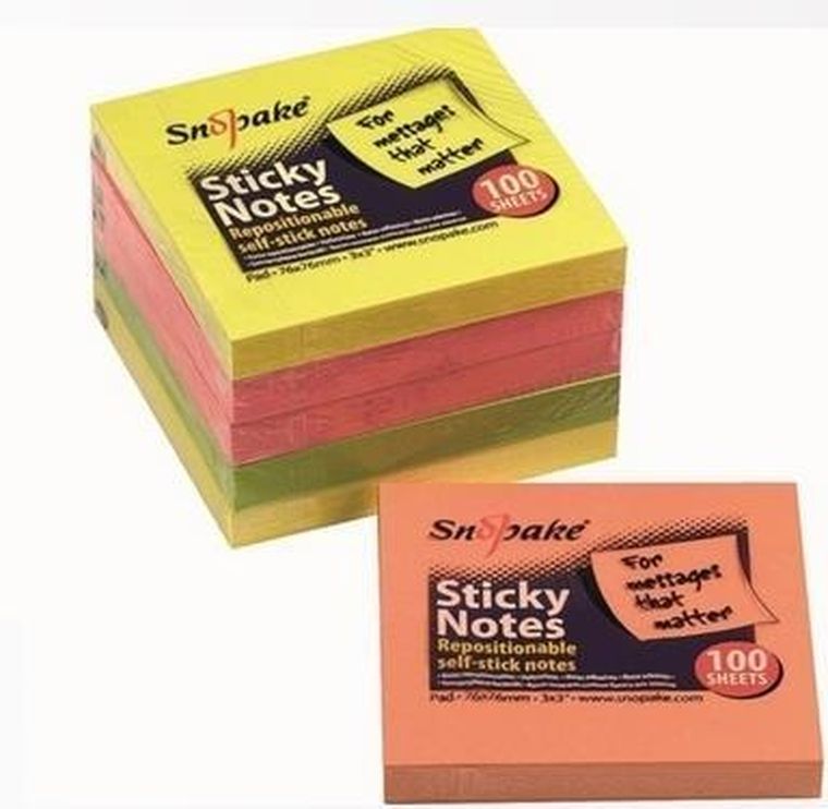 Karteczki samoprzylepne, 76-76, neon, 100 kartek