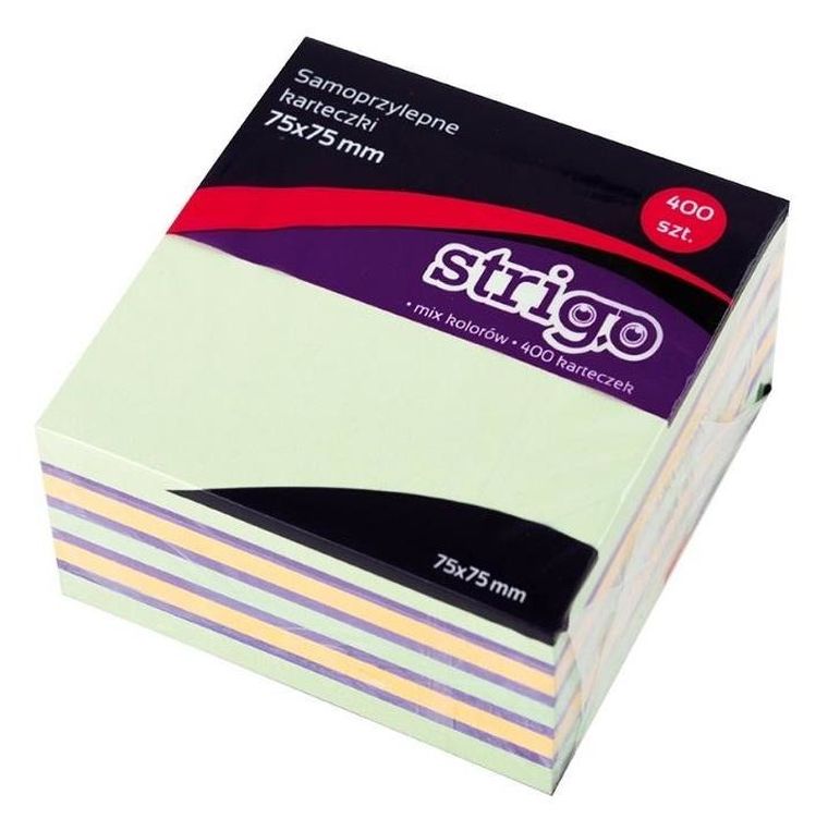 Karteczki samoprzylepne, 76-76mm, 400K, pastel