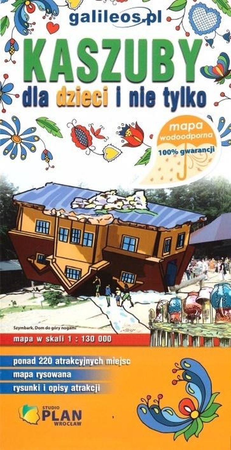 Kaszuby dla dzici i nie tylko. Mapa wodoodporna 1:130 000