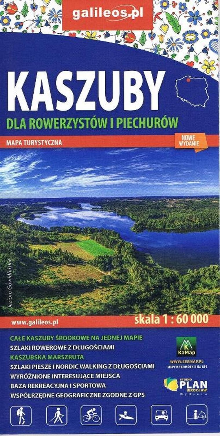 Kaszuby dla rowerzystów i piechurów - mapa turystyczna 1: 60 000