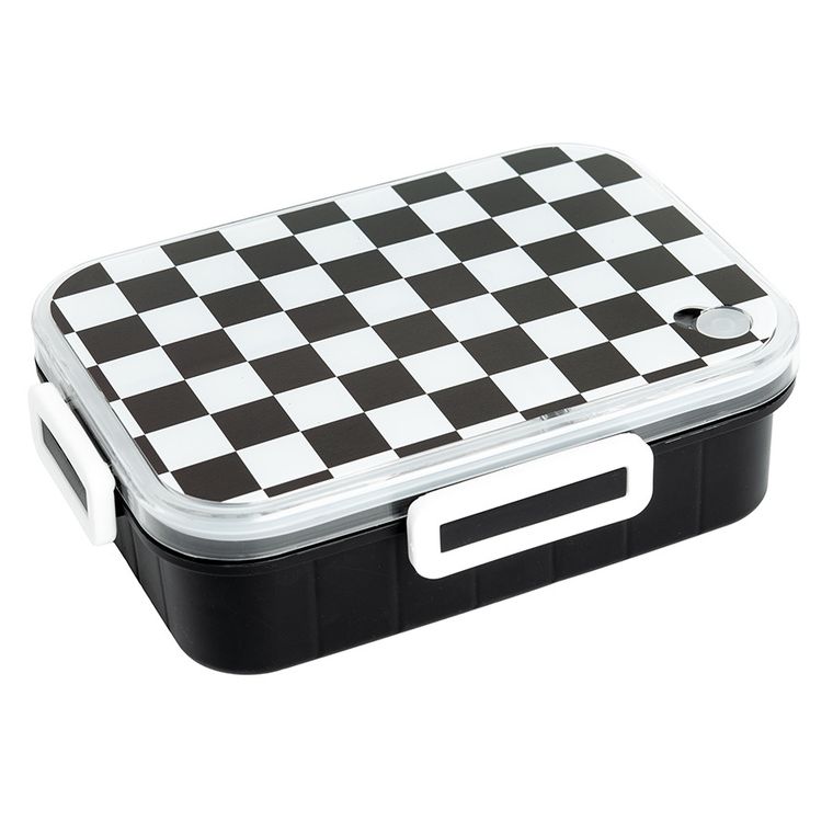 Kayokki, lunchbox dzielony, Szachownica, czarno-biała