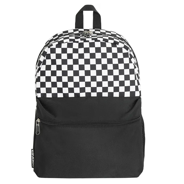 Kayokki, plecak szkolny, 1-komorowy, Szachownica, czarno-biała