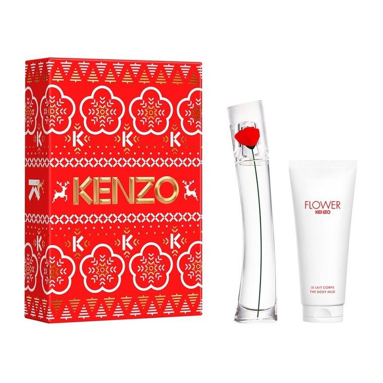 Kenzo, Flower by Kenzo, zestaw: woda perfumowana, spray, 30 ml + mleczko do ciała, 75 ml