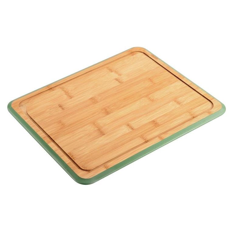 Kesper, bambusowa deska do krojenia, z zieloną obwódką i rowkiem