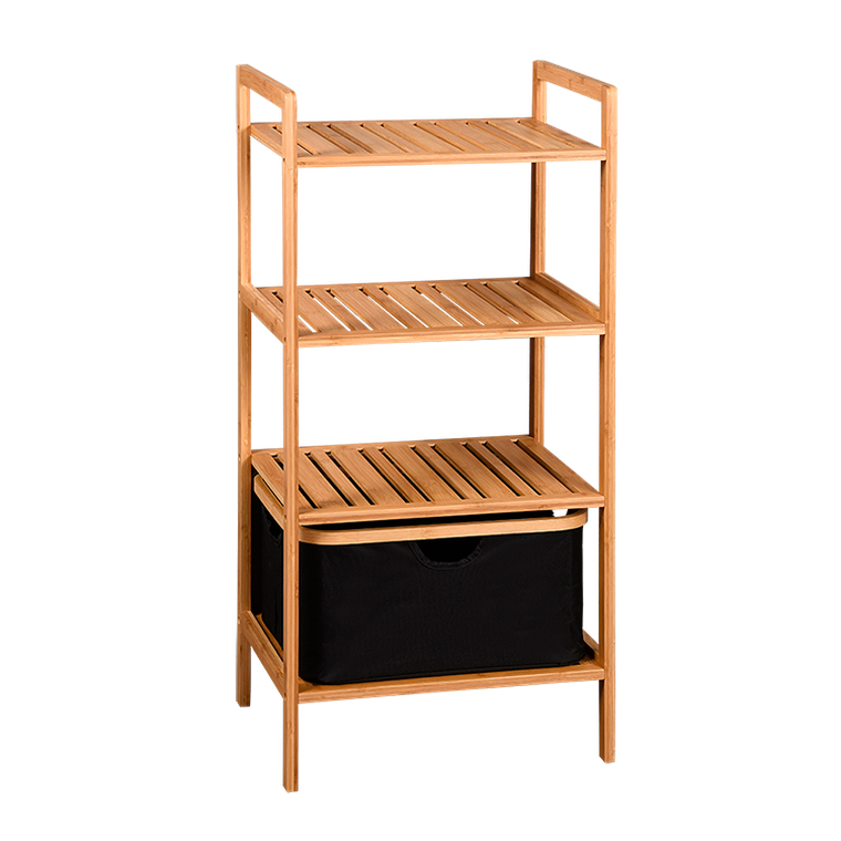 Kesper, bambusowy regał z wyciąganym koszem, 93.5 cm