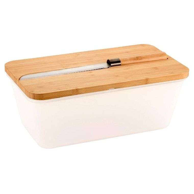 Kesper, chlebak, bambusowa pokrywa, nóż do pieczywa, 35-20 cm
