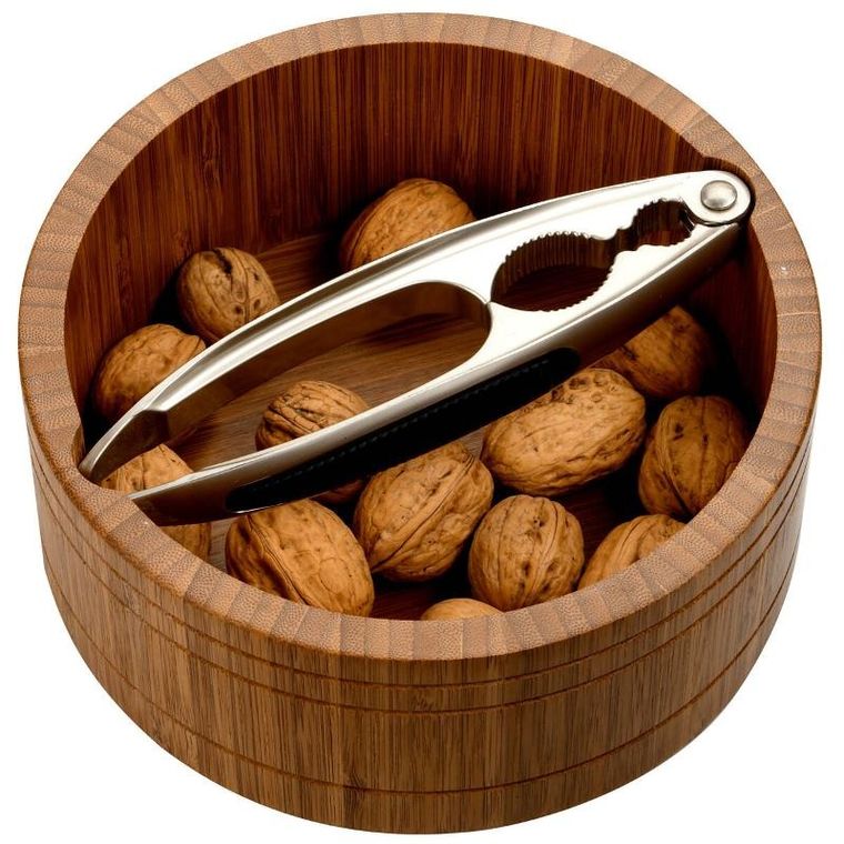 Kesper, miska z ciemnego bambusa z dziadkiem do orzechów, średnica 16,6 cm