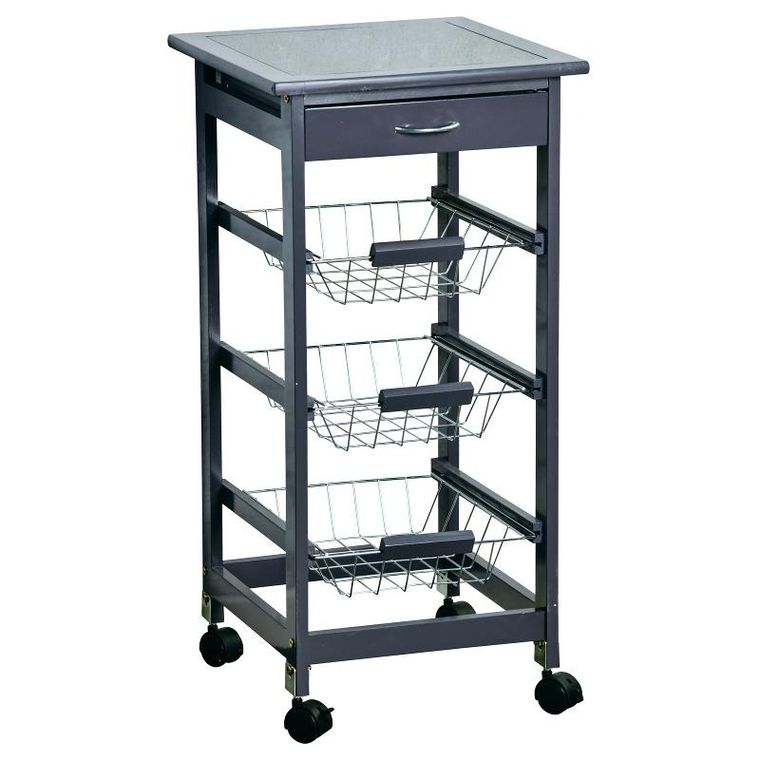 Kesper, mobilny barek kuchenny z szufladą i koszami, 36-77 cm