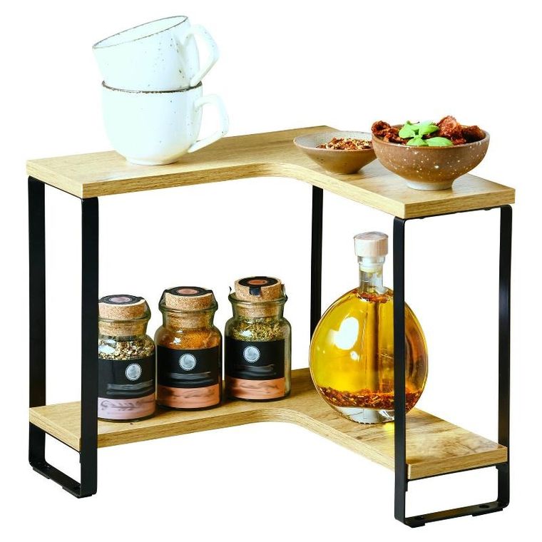Kesper, narożna półka kuchenna z drewnianymi półkami, 30-30-28 cm