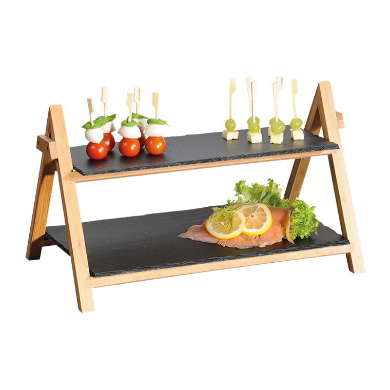 Kesper, patera bambusowa do serwowania, łupek kamienny