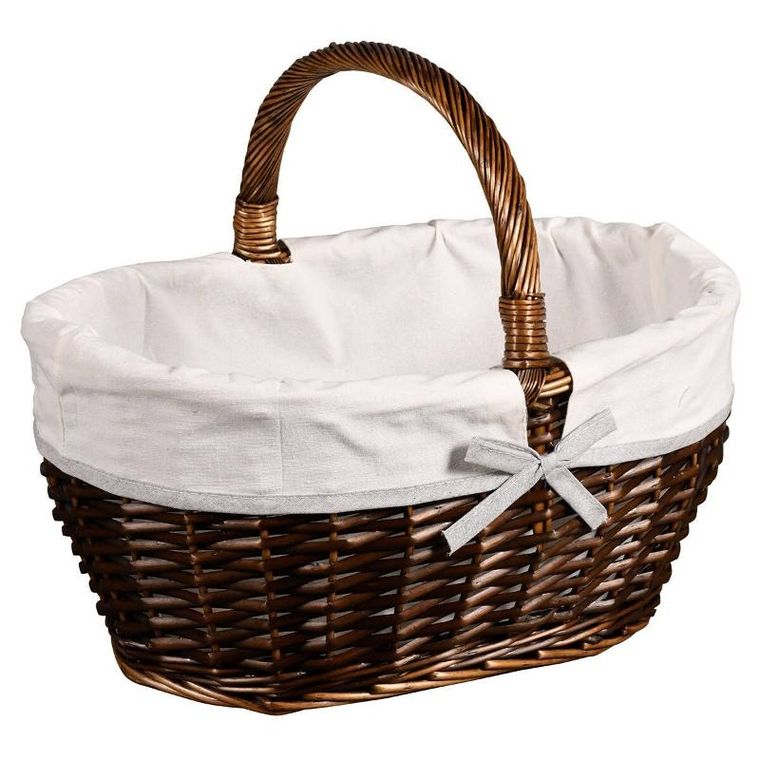 Kesper, pleciony kosz piknikowy z materiałową wyściółką, 45-34 cm