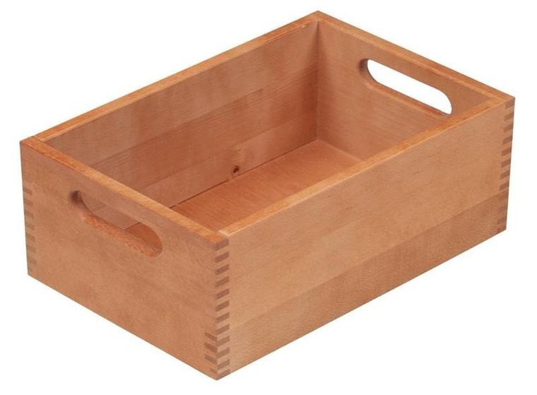 Kesper, pojemnik do przechowywania z uchwytami, drewno bukowe, 40-30 cm