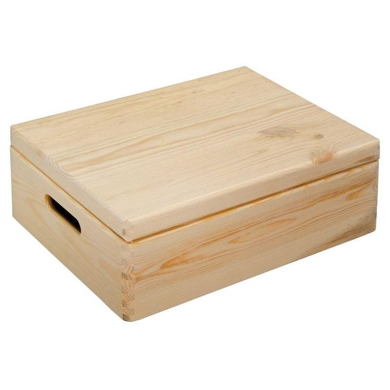 Kesper, skrzynka drewniana z uchwytami i pokrywą, 40-30 cm