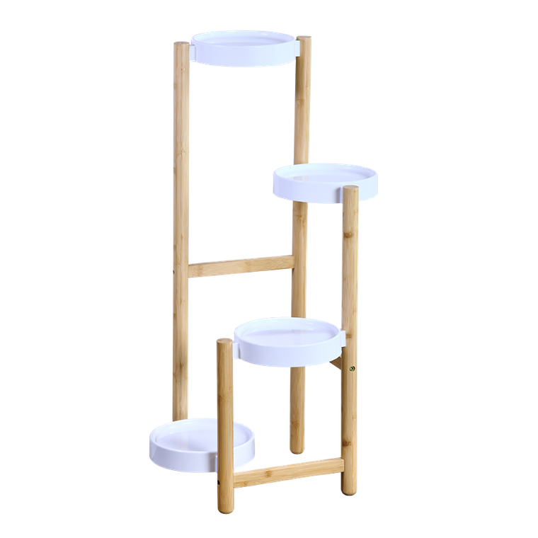 Kesper, stojak na kwiaty, bambusowy, plastikowe podstawki