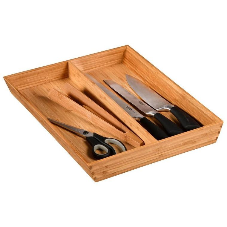 Kesper, taca bambusowa na sztućce, noże, 43-35 cm