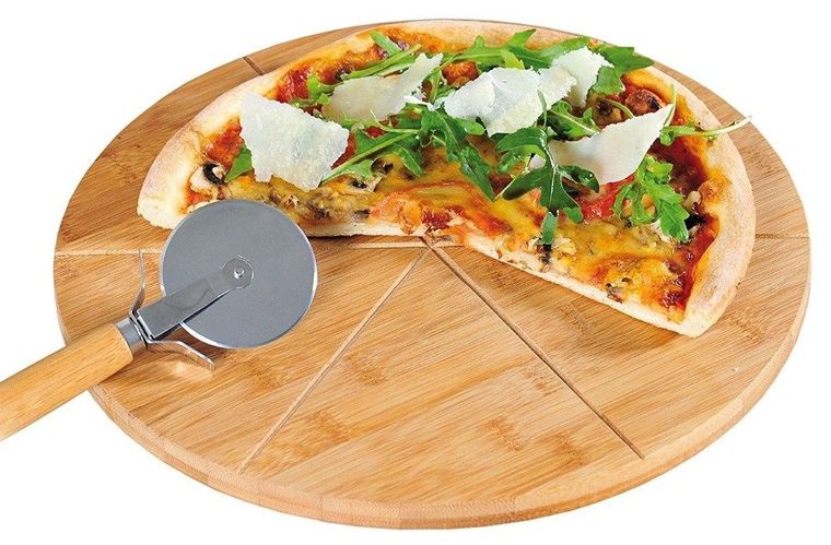 Kesper, talerz na pizzę z nożykiem, bambus